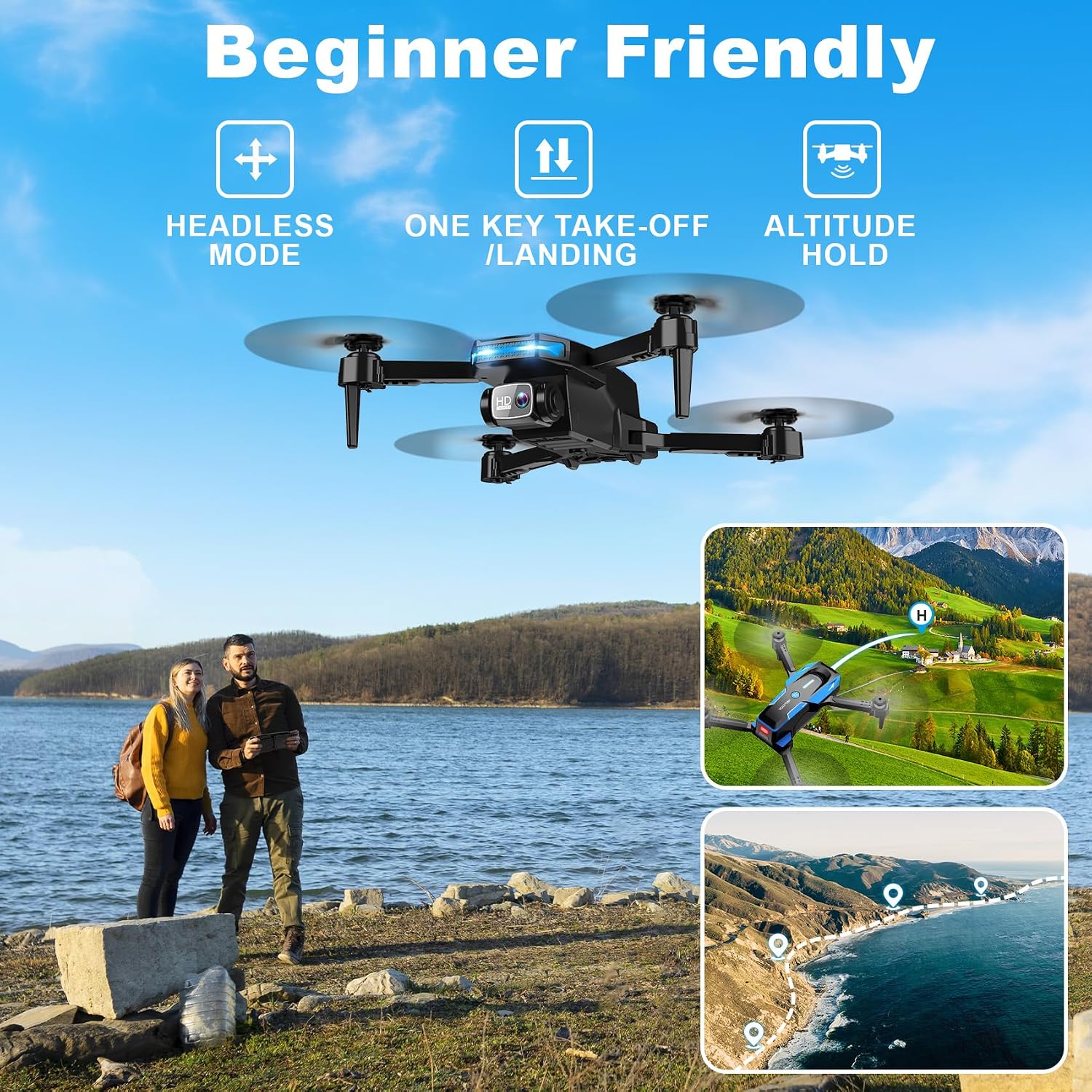Drone with 1080P Camera - Foldable Remote Control RC Quadcopter FPV Drone - Image 3