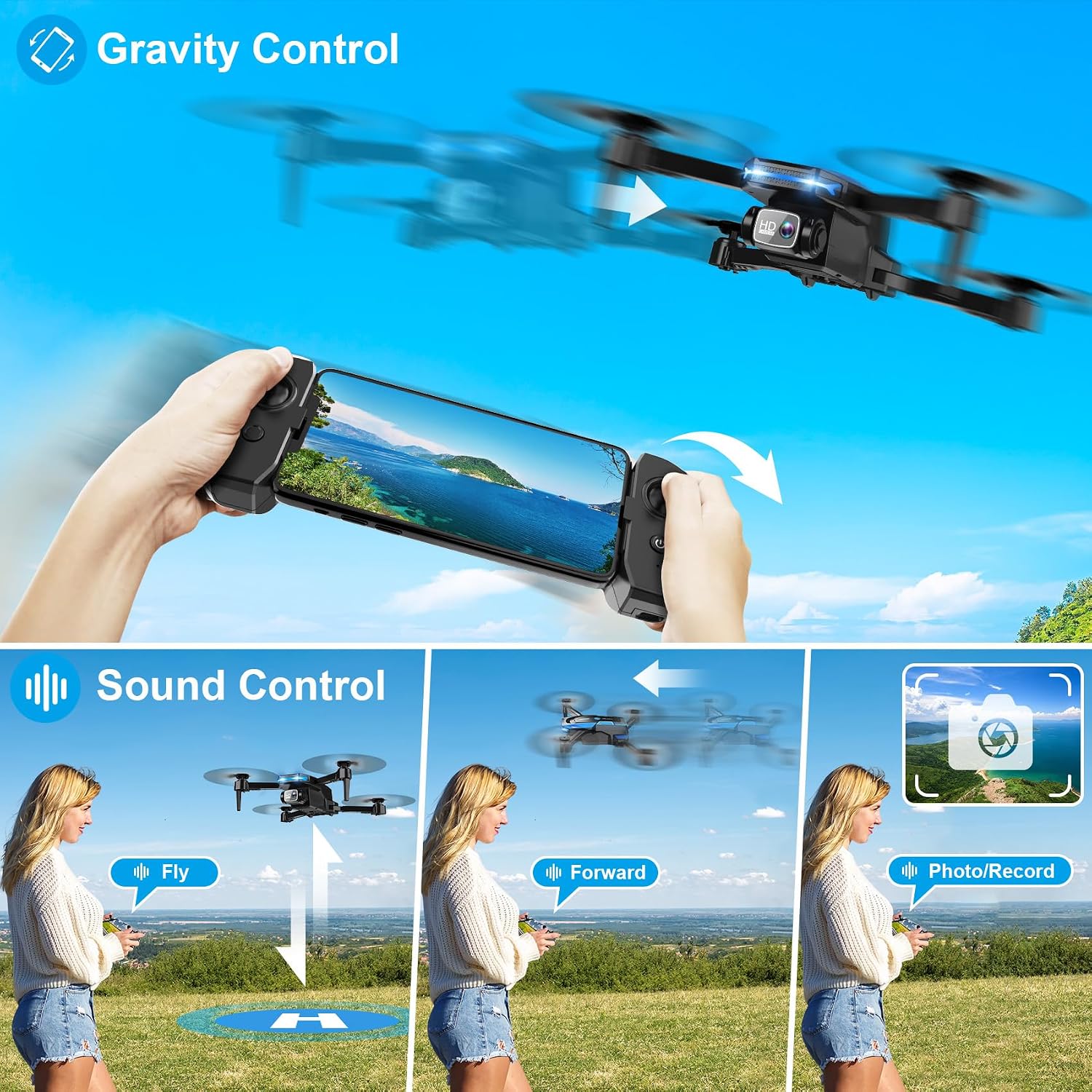 Drone with 1080P Camera - Foldable Remote Control RC Quadcopter FPV Drone - Image 5